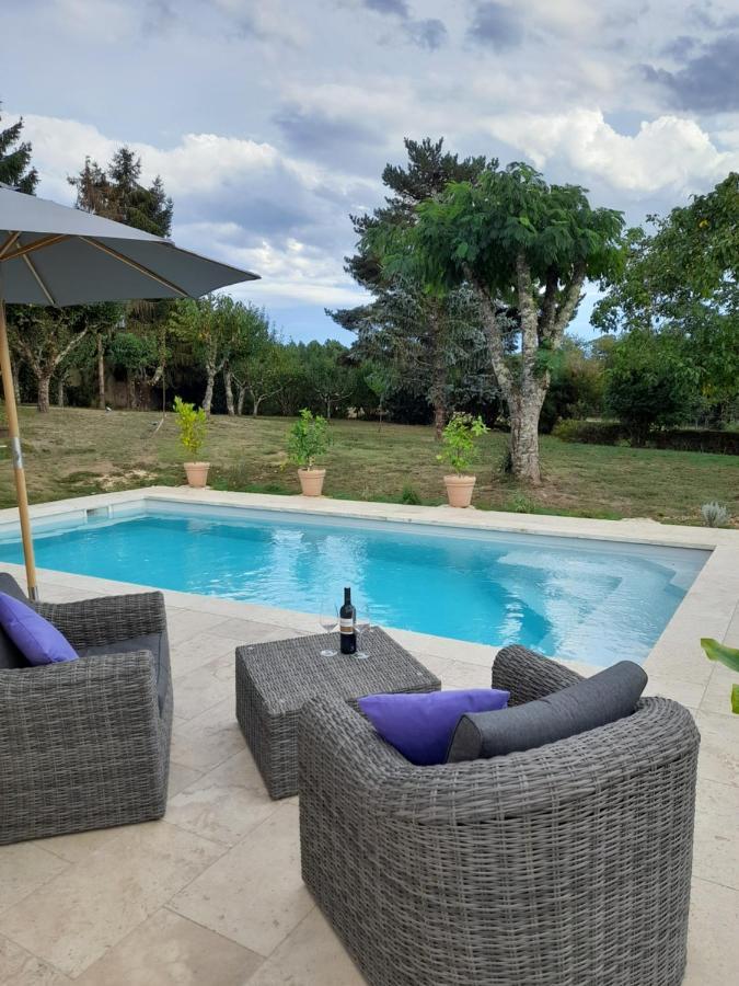 La Petite Maison Bleue Avec Piscine Loubejac Exteriér fotografie