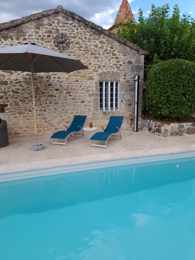 La Petite Maison Bleue Avec Piscine Loubejac Exteriér fotografie