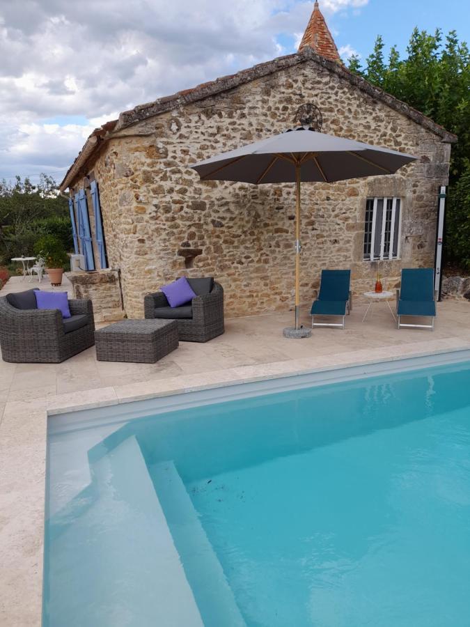 La Petite Maison Bleue Avec Piscine Loubejac Exteriér fotografie